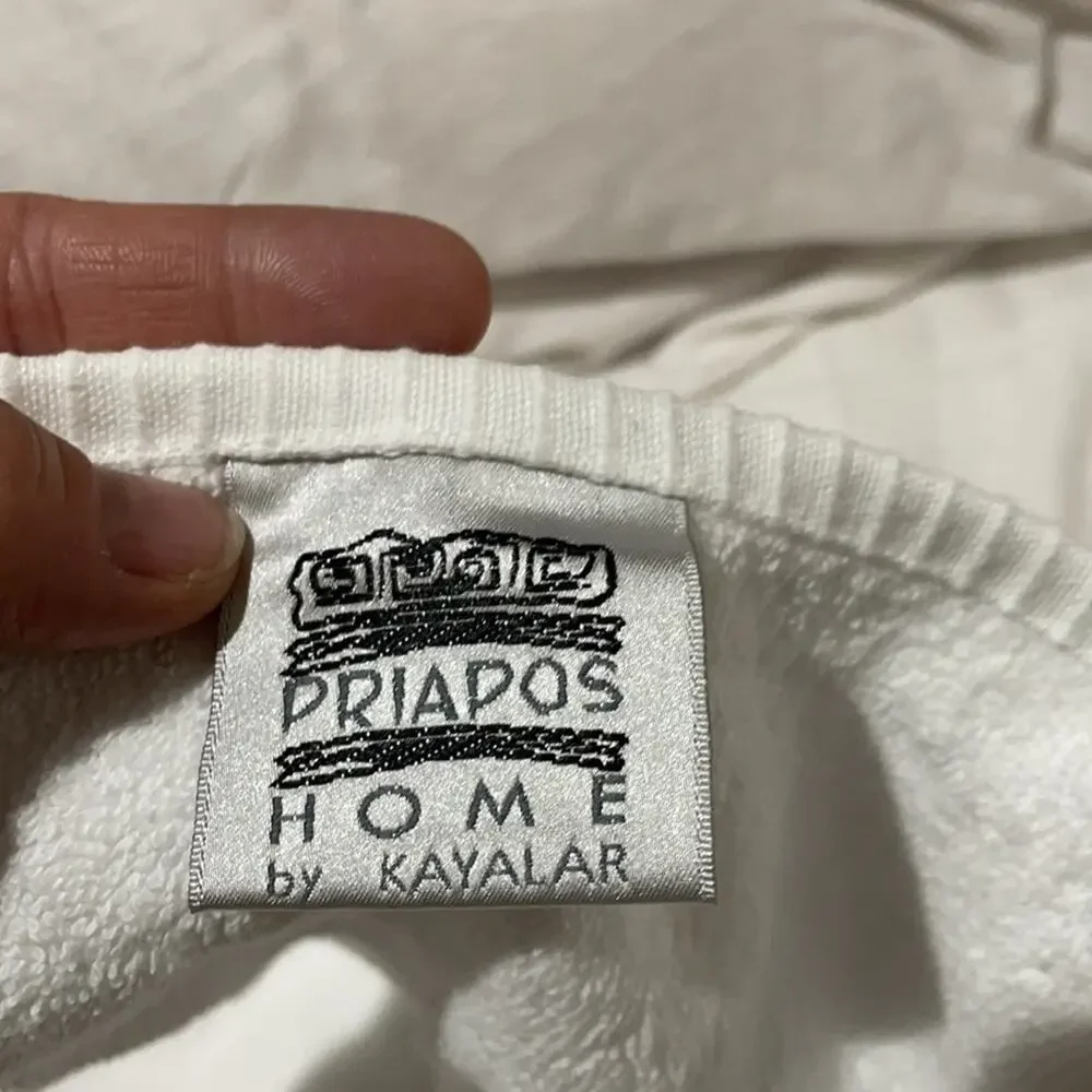 Priapos Home white hand towel with2 embroidered lady bugs NWT and super cute